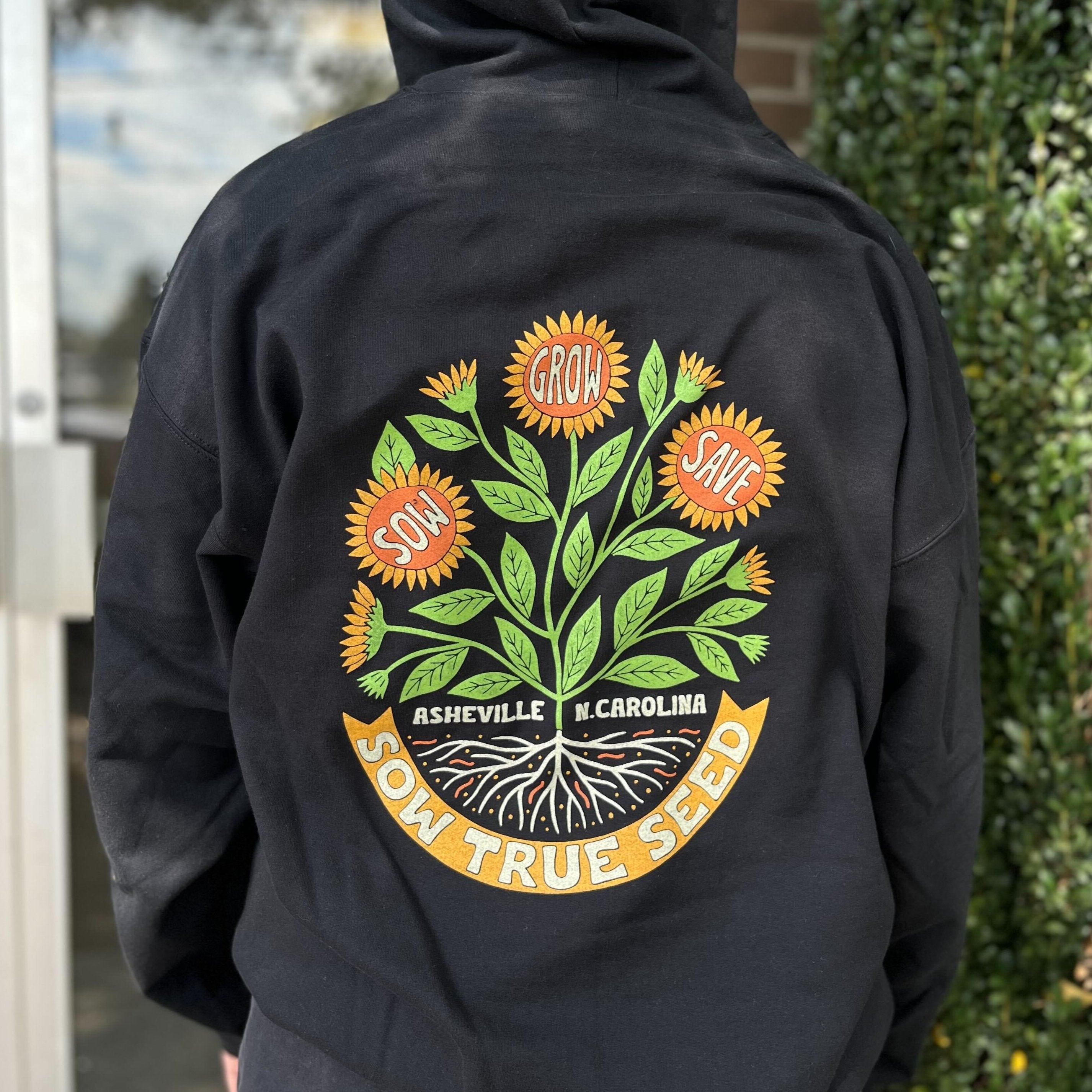 garden and seeds hoodie Black Sow, Grow, Save Hoodie XL / Black