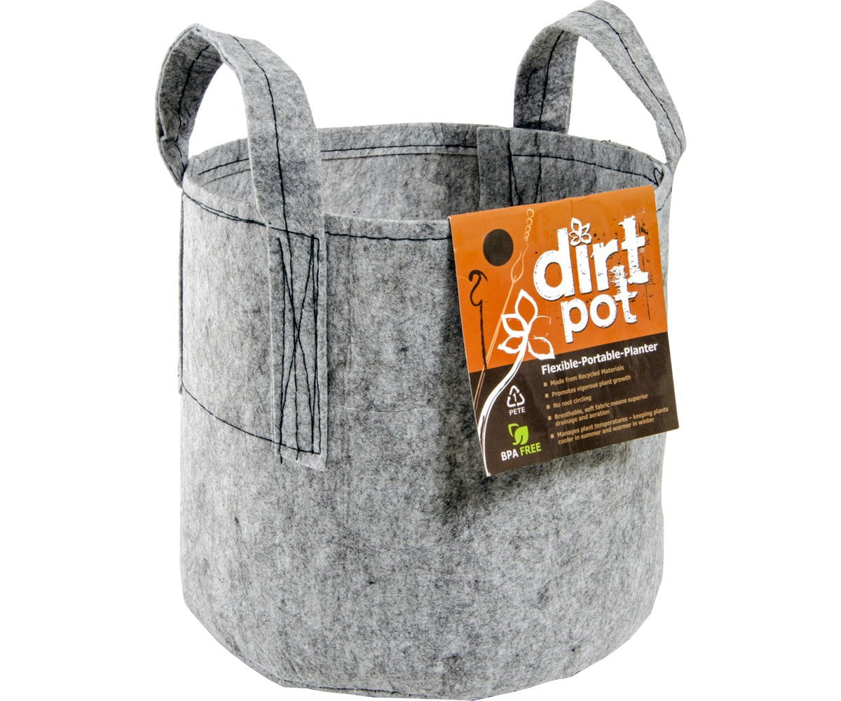 potted plant dirt cover Hydrofarm 10 Gallon Dirt Pot Portable Planter With Handles