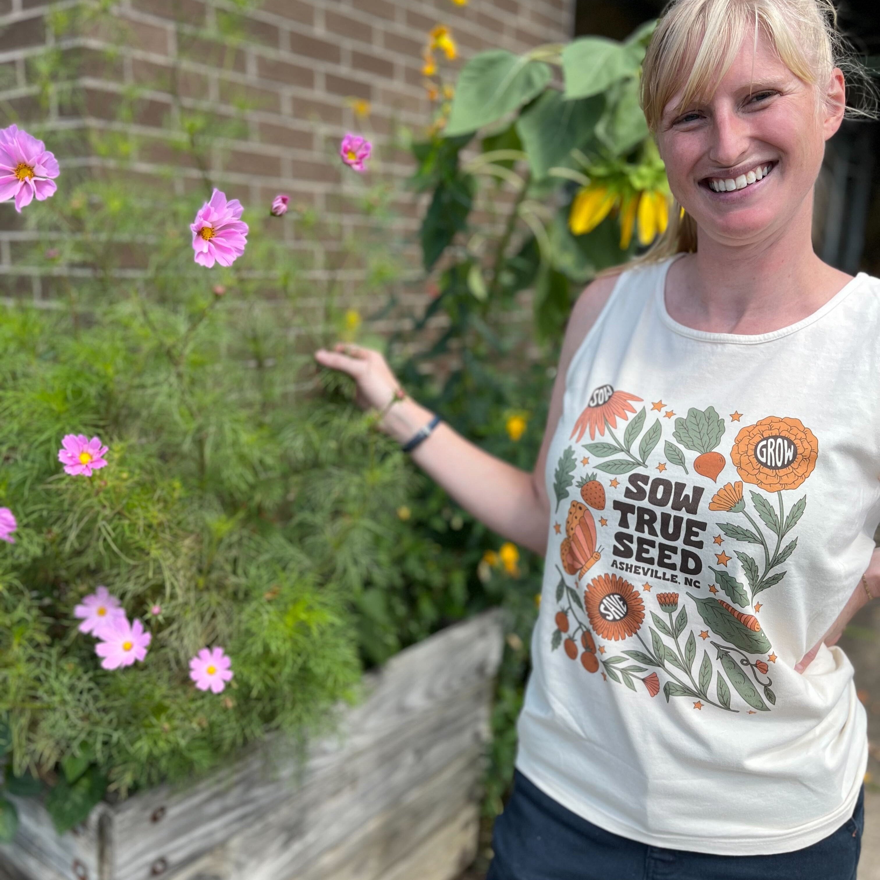 "Sow, Grow, Save" Tank Top, Cream - Sow True Seed