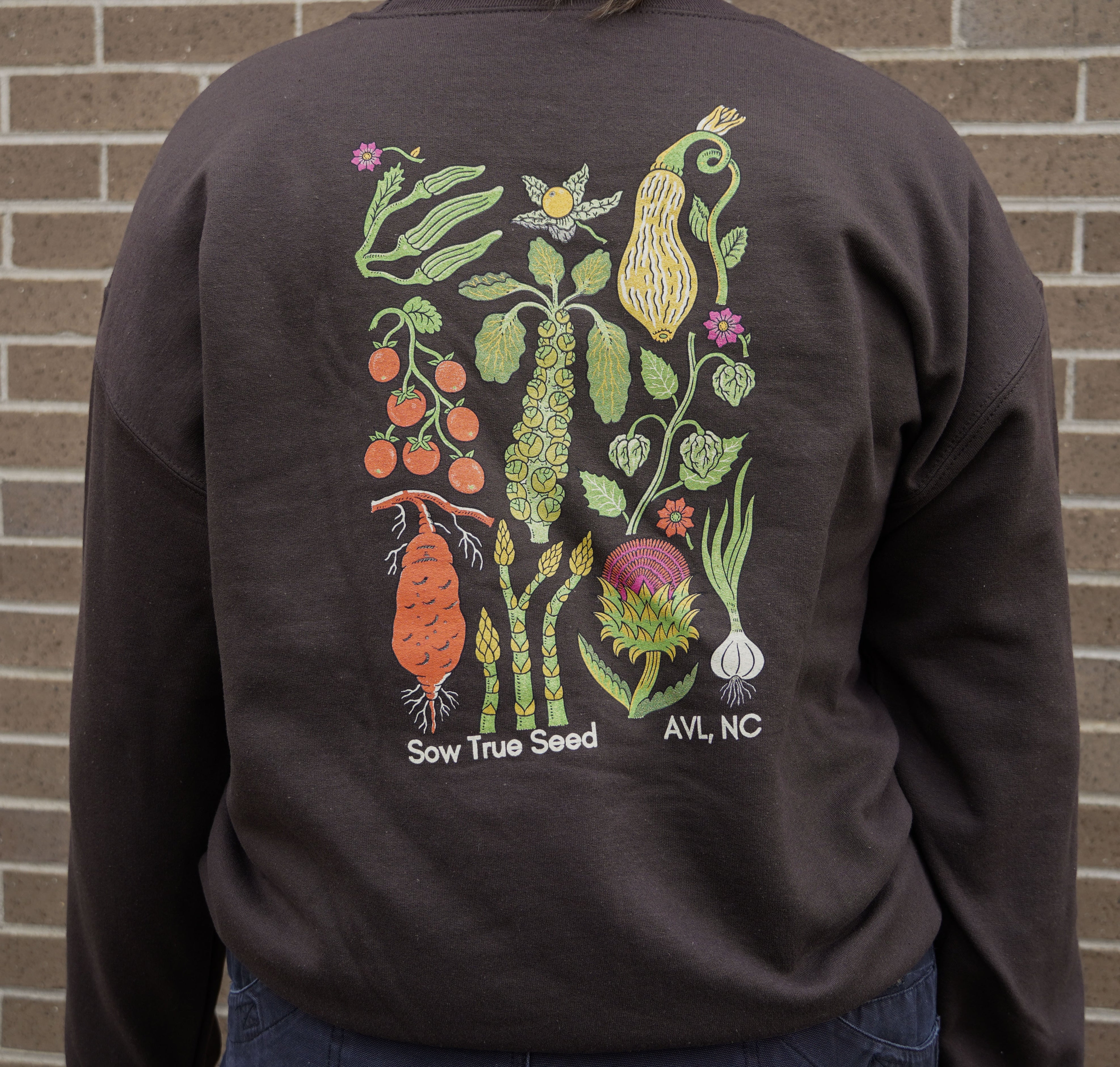 2025 Catalog Cover Crewneck Sweatshirt, Brown - Sow True Seed