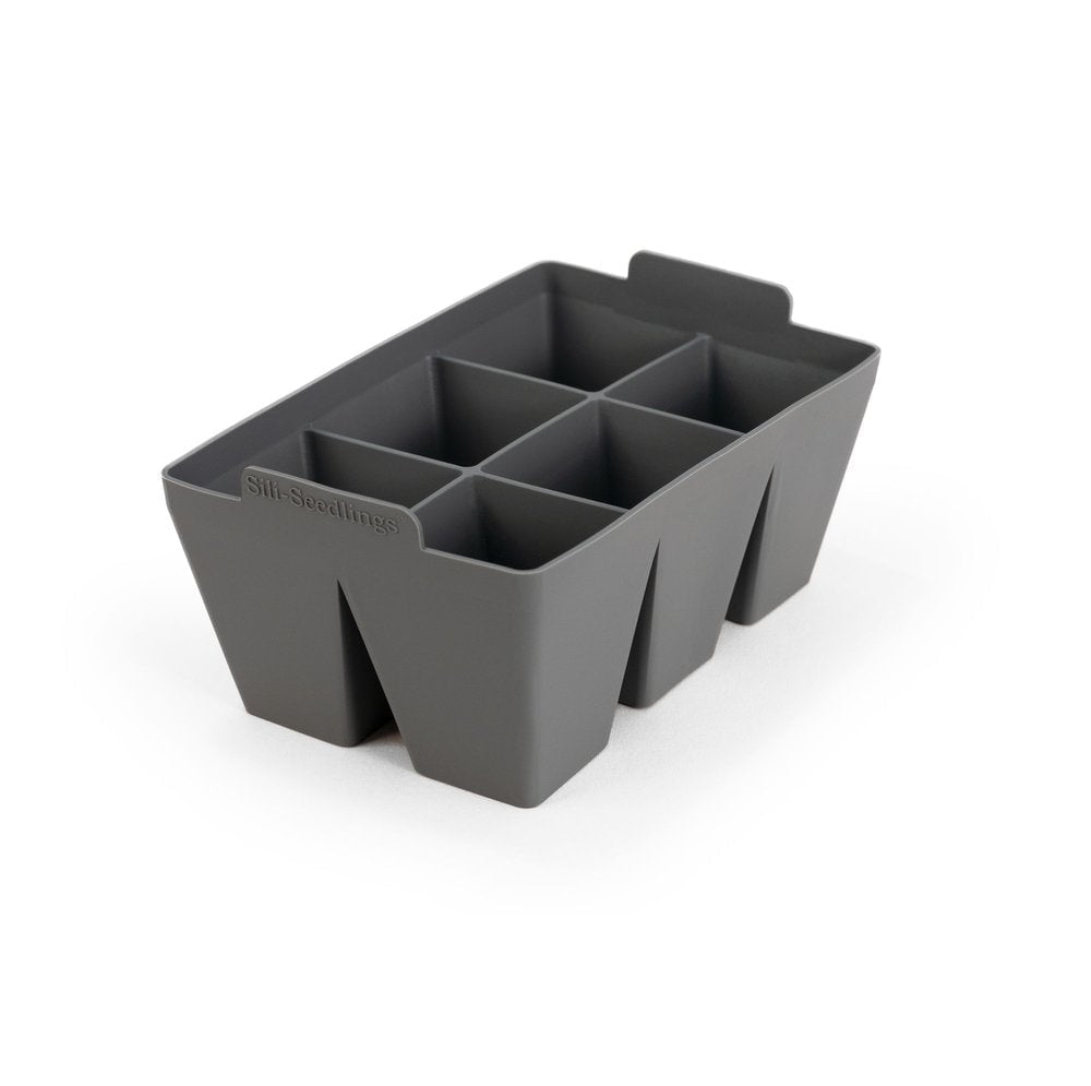 plastic plant starter trays Silicone Seed Starter Tray (6-cell, Slate Grey)