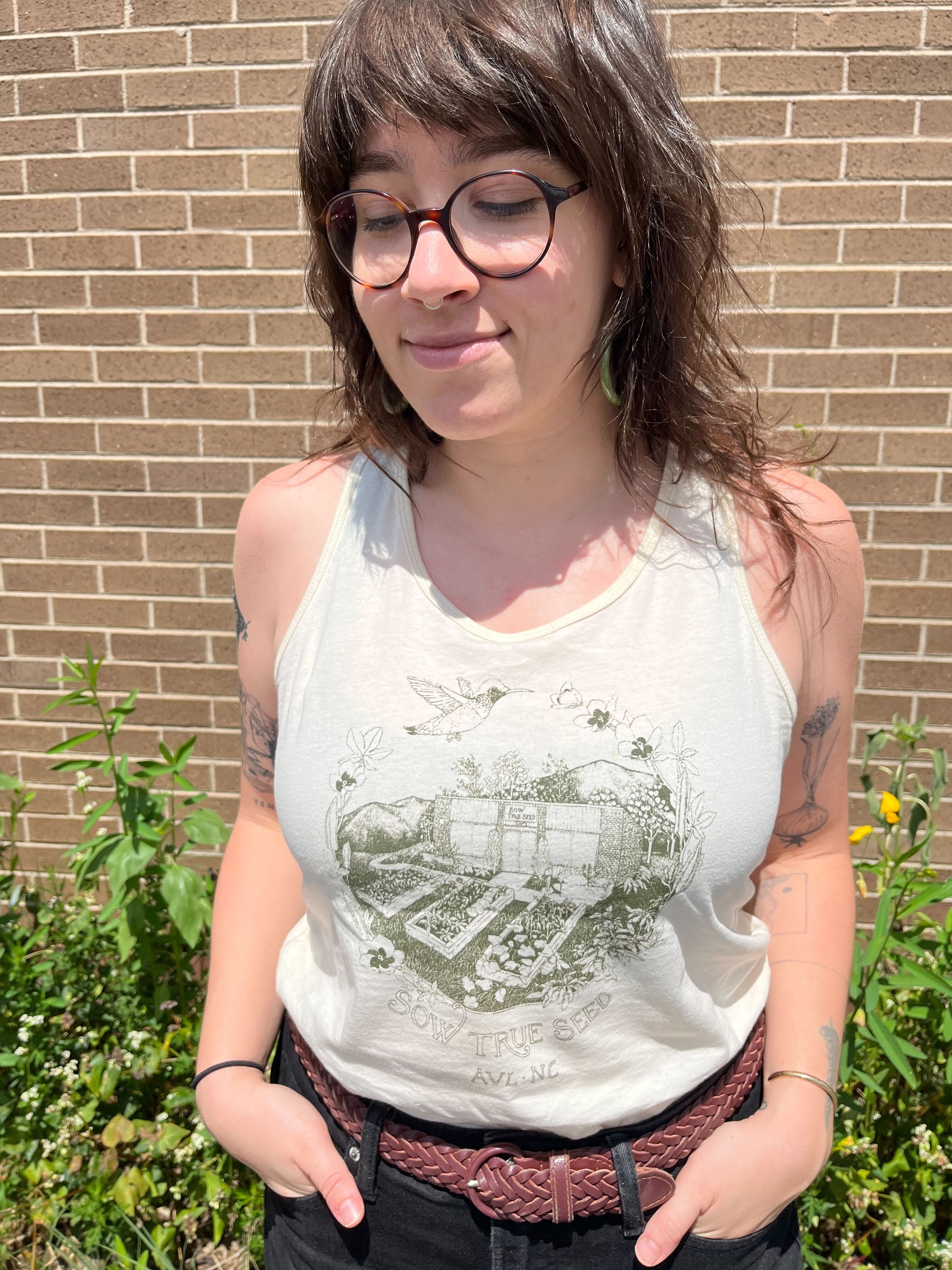 Hummingbird Store Racerback Tank- Natural - Sow True Seed